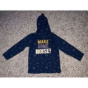 Garanimals Boys Navy‎ Blue "Make Some Noise"  long sleeve hoodie tee size 4T